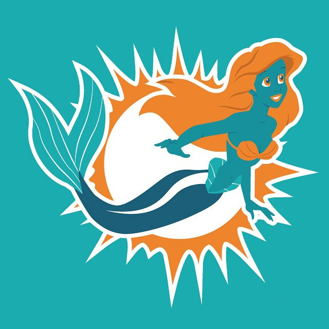 The Little Miami Dolphin logo fabric transfer